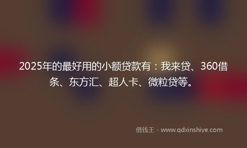 2025年的最好用的小额贷款有：我来贷、360借条、东方汇、超人卡、微粒贷等。