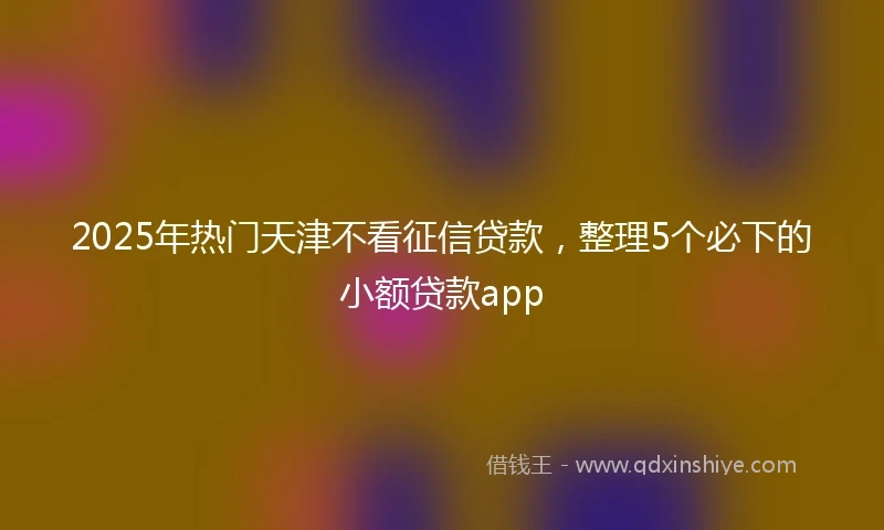 2025年热门天津不看征信贷款，整理5个必下的小额贷款app