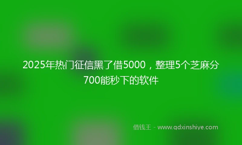 2025年热门征信黑了借5000，整理5个芝麻分700能秒下的软件