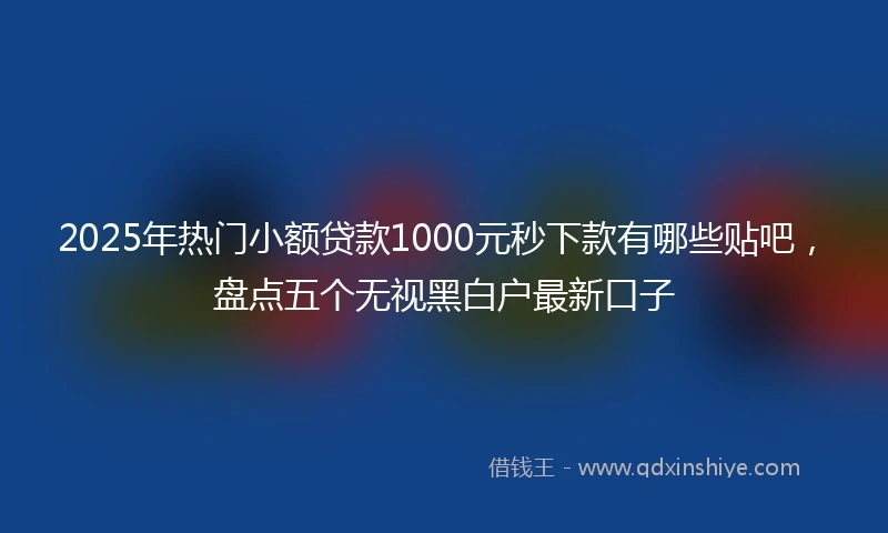 2025年热门小额贷款1000元秒下款有哪些贴吧，盘点五个无视黑白户最新口子