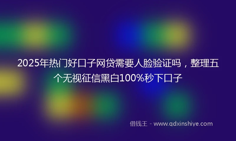 2025年热门好口子网贷需要人脸验证吗，整理五个无视征信黑白100%秒下口子