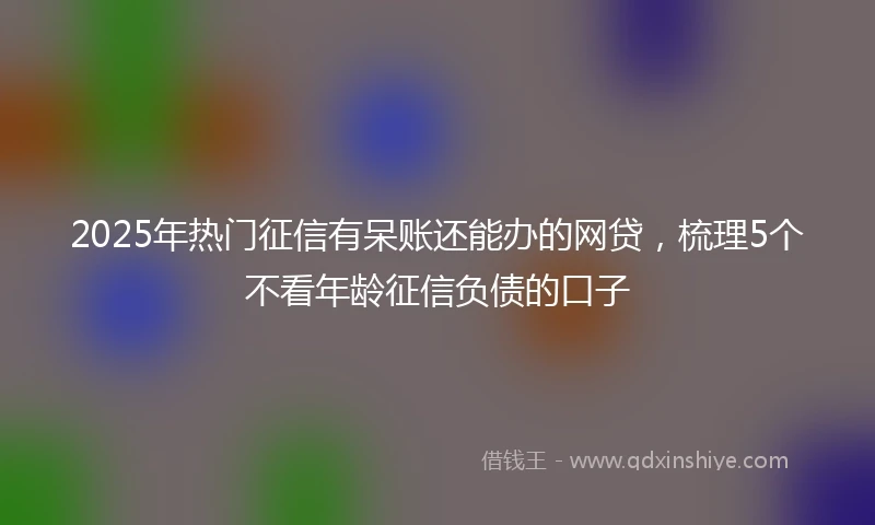 2025年热门征信有呆账还能办的网贷，梳理5个不看年龄征信负债的口子