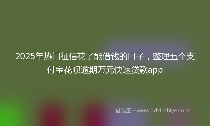 2025年热门征信花了能借钱的口子，整理五个支付宝花呗逾期万元快速贷款app
