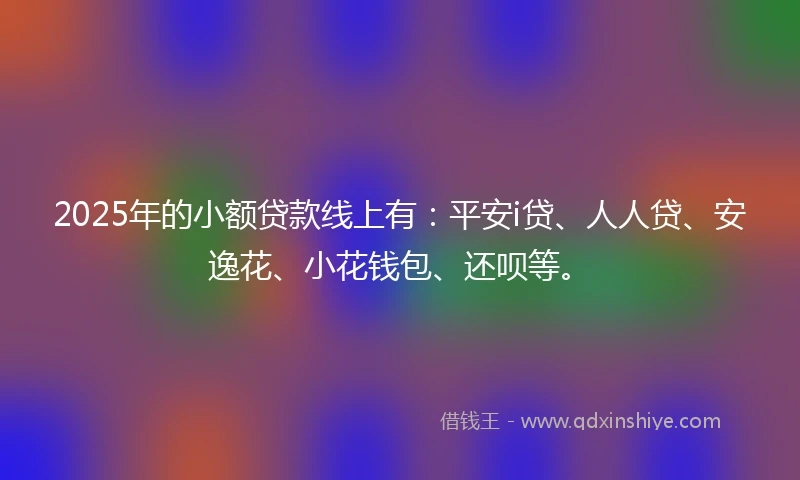 2025年的小额贷款线上有：平安i贷、人人贷、安逸花、小花钱包、还呗等。