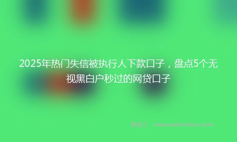 2025年热门失信被执行人下款口子,盘点5个无视黑白户秒过的网贷口子