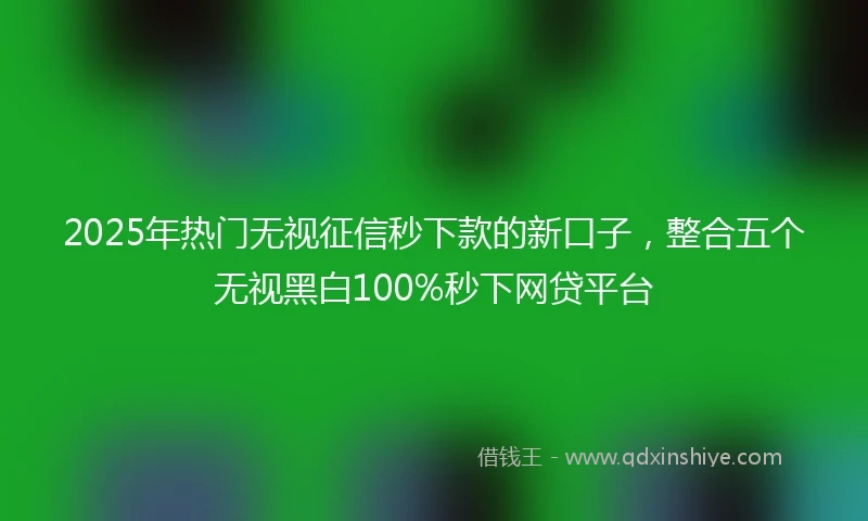 2025年热门无视征信秒下款的新口子，整合五个无视黑白100%秒下网贷平台