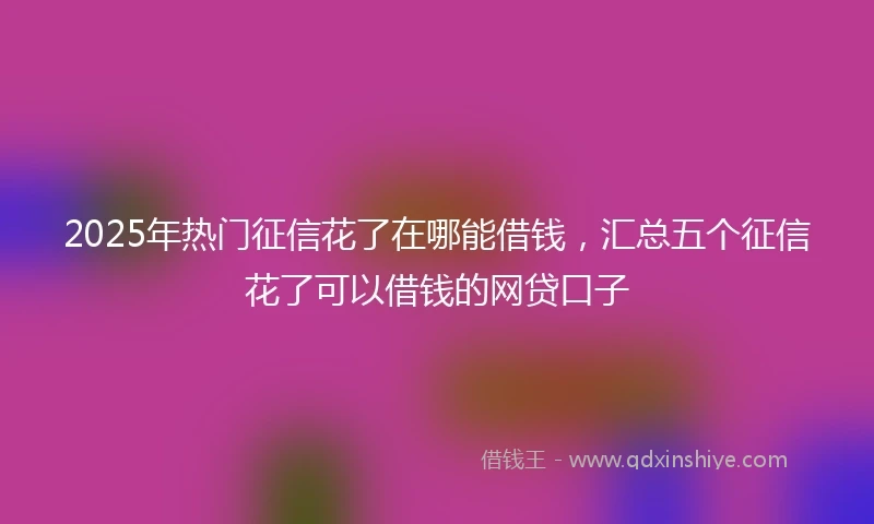 2025年热门征信花了在哪能借钱，汇总五个征信花了可以借钱的网贷口子