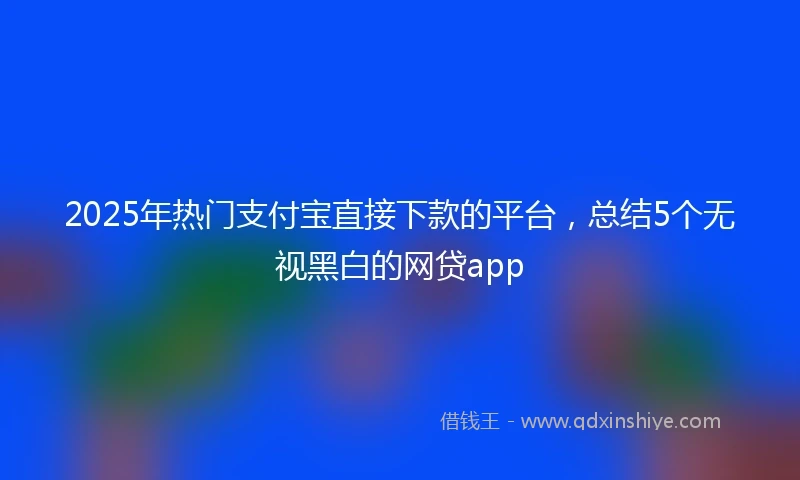 2025年热门支付宝直接下款的平台，总结5个无视黑白的网贷app