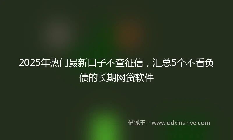2025年热门最新口子不查征信，汇总5个不看负债的长期网贷软件