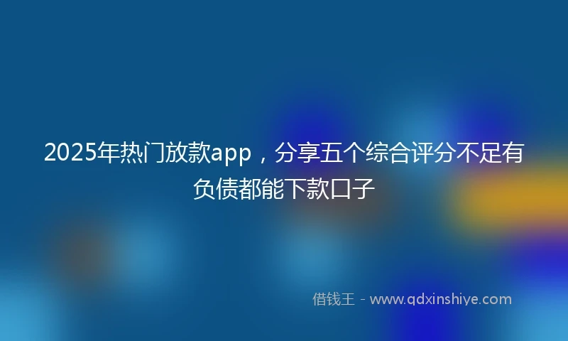 2025年热门放款app，分享五个综合评分不足有负债都能下款口子