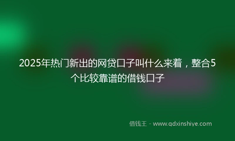 2025年热门新出的网贷口子叫什么来着，整合5个比较靠谱的借钱口子