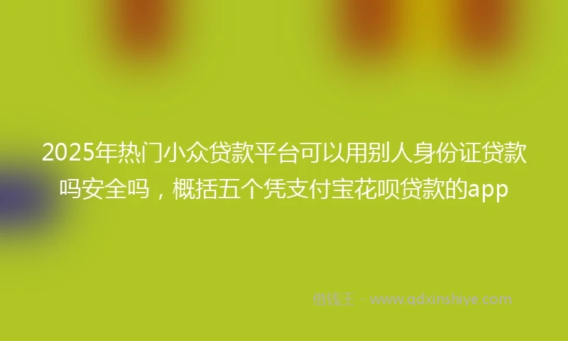 2025年热门小众贷款平台可以用别人身份证贷款吗安全吗，概括五个凭支付宝花呗贷款的app