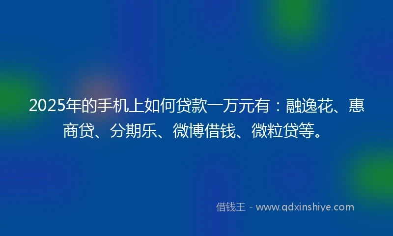 2025年的手机上如何贷款一万元有：融逸花、惠商贷、分期乐、微博借钱、微粒贷等。