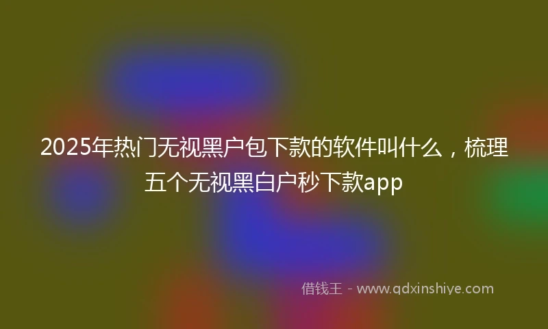2025年热门无视黑户包下款的软件叫什么，梳理五个无视黑白户秒下款app