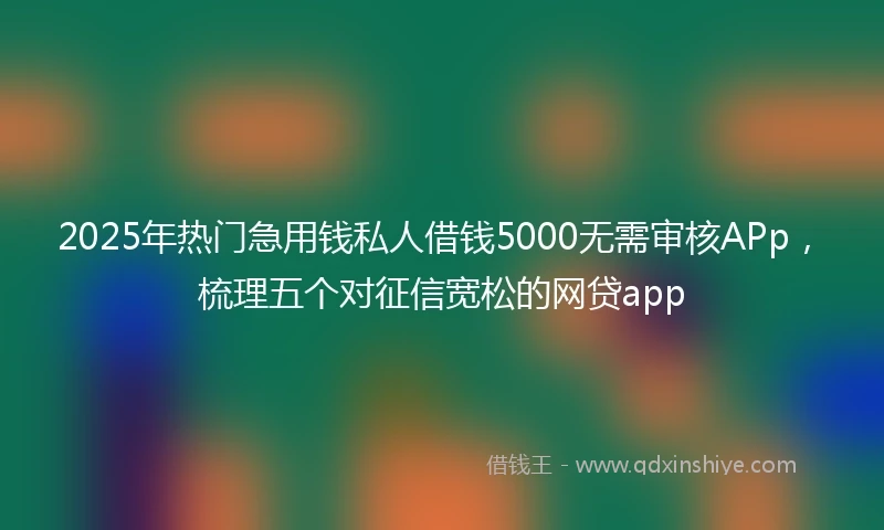2025年热门急用钱私人借钱5000无需审核APp，梳理五个对征信宽松的网贷app