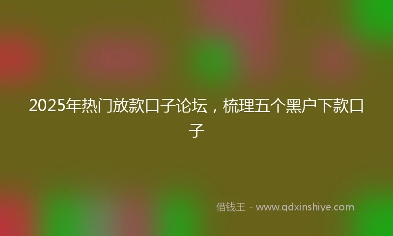 2025年热门放款口子论坛，梳理五个黑户下款口子
