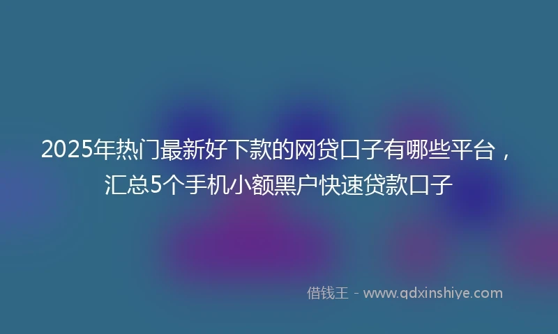 2025年热门最新好下款的网贷口子有哪些平台，汇总5个手机小额黑户快速贷款口子