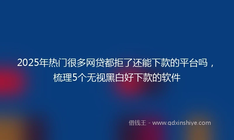 2025年热门很多网贷都拒了还能下款的平台吗，梳理5个无视黑白好下款的软件