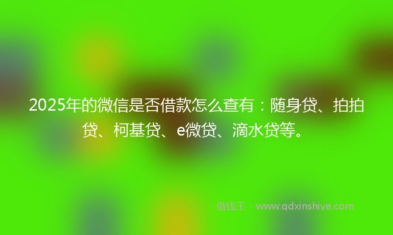 2025年的微信是否借款怎么查有：随身贷、拍拍贷、柯基贷、e微贷、滴水贷等。