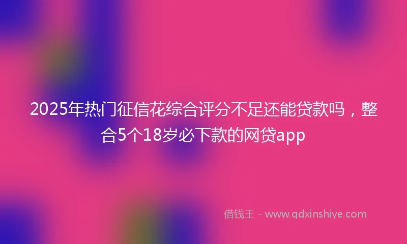 2025年热门征信花综合评分不足还能贷款吗，整合5个18岁必下款的网贷app