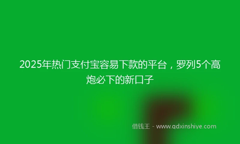 2025年热门支付宝容易下款的平台，罗列5个高炮必下的新口子