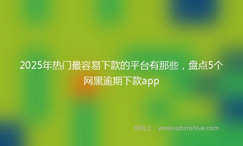 2025年热门最容易下款的平台有那些，盘点5个网黑逾期下款app