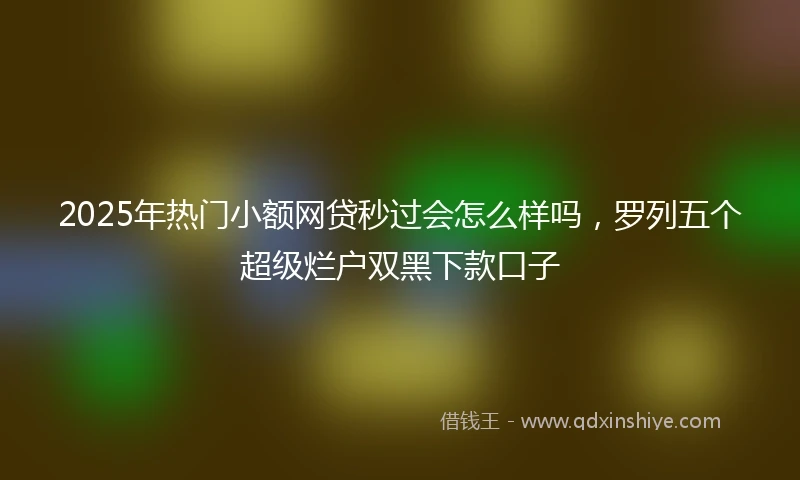 2025年热门小额网贷秒过会怎么样吗，罗列五个超级烂户双黑下款口子