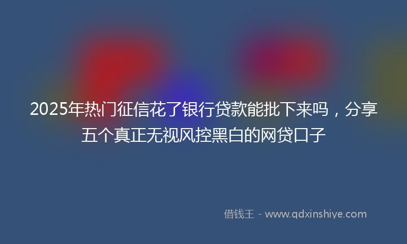2025年热门征信花了银行贷款能批下来吗，分享五个真正无视风控黑白的网贷口子