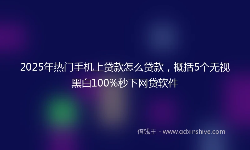 2025年热门手机上贷款怎么贷款，概括5个无视黑白100%秒下网贷软件