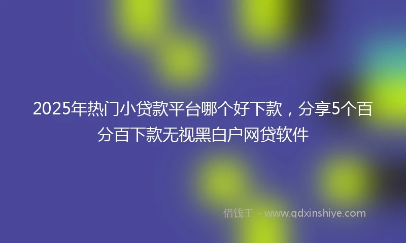 2025年热门小贷款平台哪个好下款，分享5个百分百下款无视黑白户网贷软件