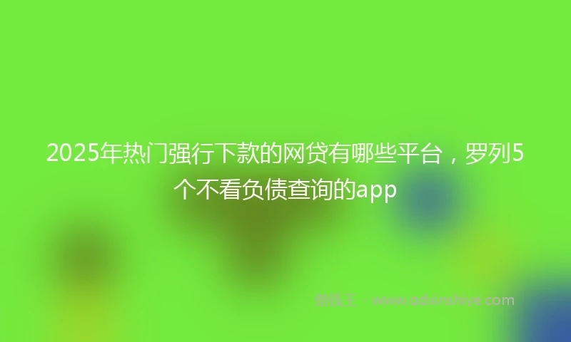 2025年热门强行下款的网贷有哪些平台，罗列5个不看负债查询的app