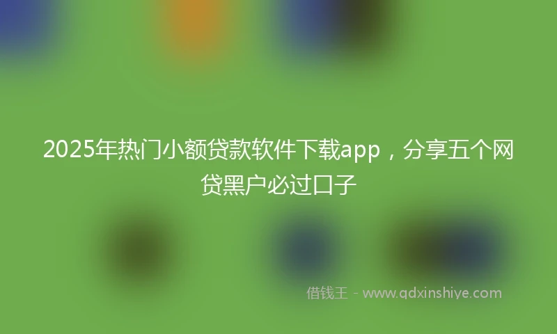 2025年热门小额贷款软件下载app，分享五个网贷黑户必过口子
