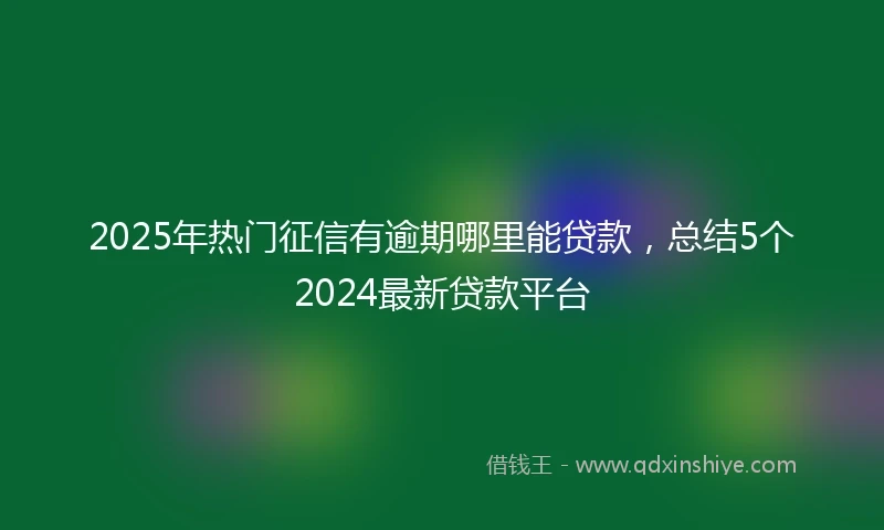 2025年热门征信有逾期哪里能贷款，总结5个2024最新贷款平台