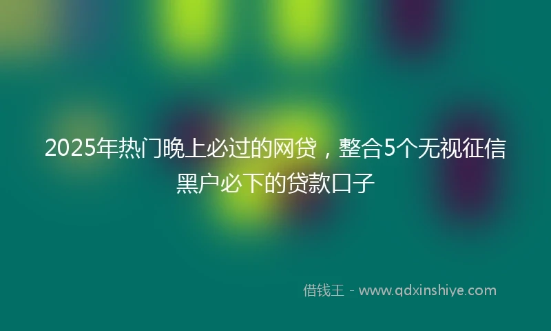 2025年热门晚上必过的网贷，整合5个无视征信黑户必下的贷款口子