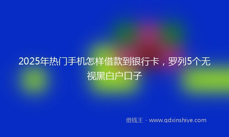 2025年热门手机怎样借款到银行卡，罗列5个无视黑白户口子