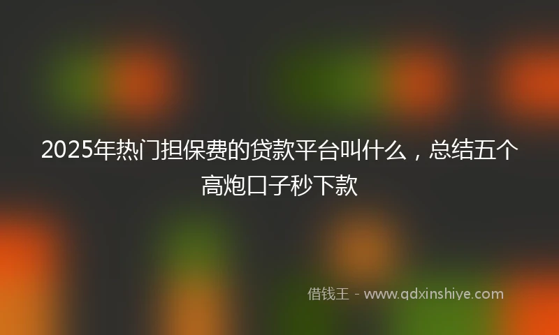 2025年热门担保费的贷款平台叫什么，总结五个高炮口子秒下款