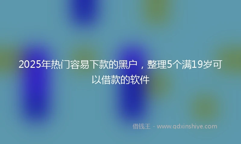 2025年热门容易下款的黑户，整理5个满19岁可以借款的软件