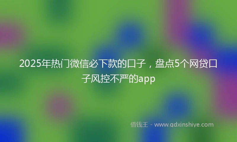 2025年热门微信必下款的口子，盘点5个网贷口子风控不严的app
