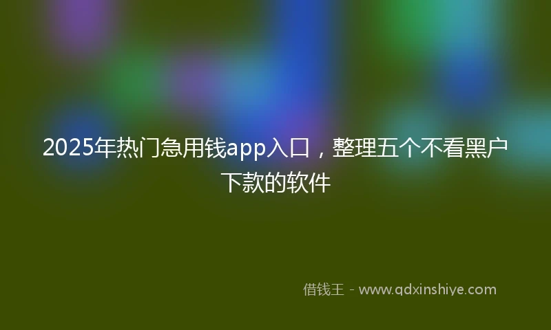 2025年热门急用钱app入口，整理五个不看黑户下款的软件