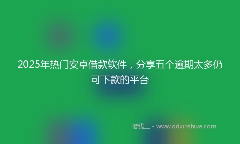 2025年热门安卓借款软件，分享五个逾期太多仍可下款的平台