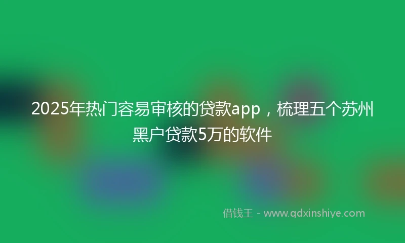 2025年热门容易审核的贷款app，梳理五个苏州黑户贷款5万的软件