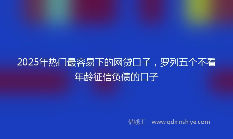 2025年热门最容易下的网贷口子，罗列五个不看年龄征信负债的口子