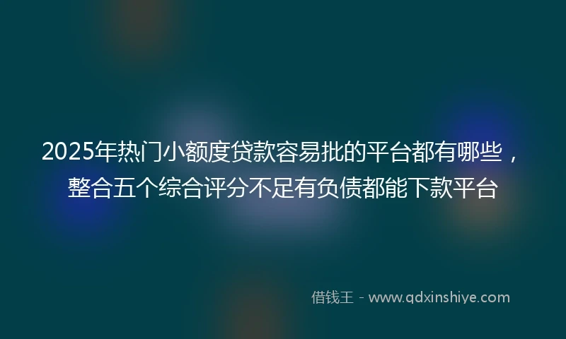 2025年热门小额度贷款容易批的平台都有哪些，整合五个综合评分不足有负债都能下款平台