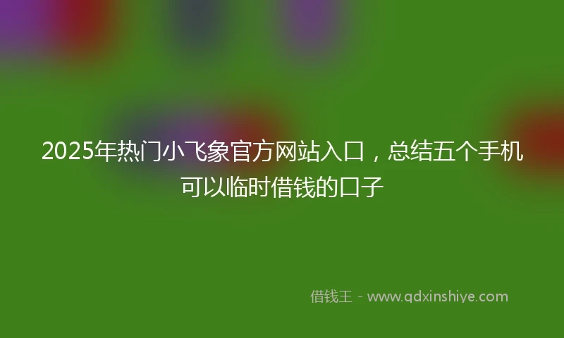 2025年热门小飞象官方网站入口，总结五个手机可以临时借钱的口子