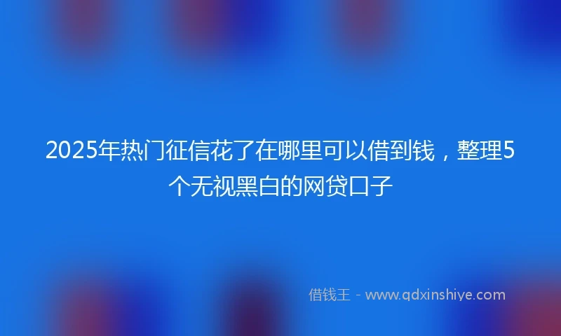 2025年热门征信花了在哪里可以借到钱，整理5个无视黑白的网贷口子