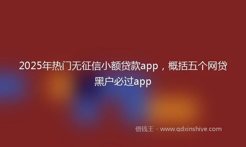 2025年热门无征信小额贷款app，概括五个网贷黑户必过app