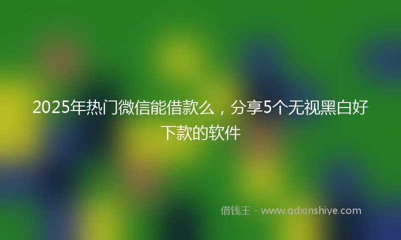 2025年热门微信能借款么，分享5个无视黑白好下款的软件