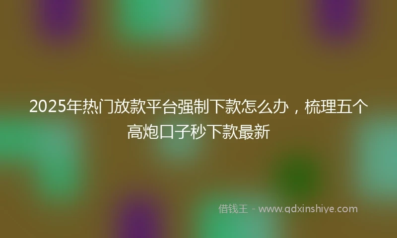 2025年热门放款平台强制下款怎么办，梳理五个高炮口子秒下款最新