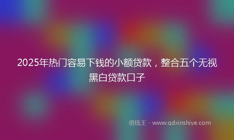 2025年热门容易下钱的小额贷款，整合五个无视黑白贷款口子