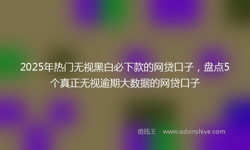 2025年热门无视黑白必下款的网贷口子，盘点5个真正无视逾期大数据的网贷口子